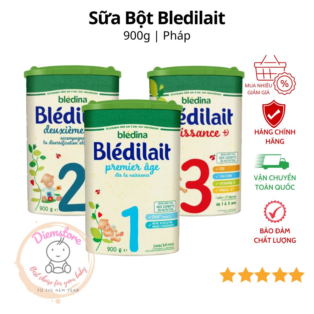 Sữa bột Bledilait số 1-2-3 hộp 900gr