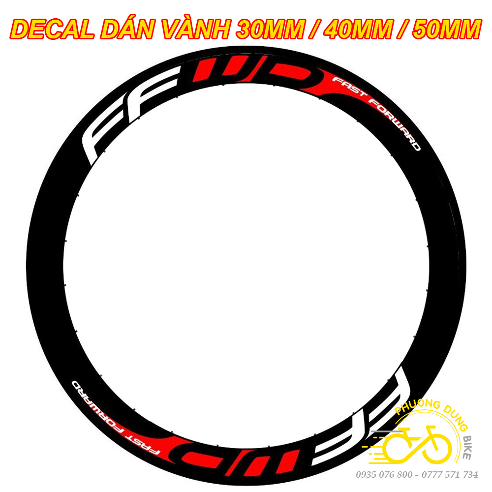Tem decal dán vành xe đạp road 700C (CAMPA DURA GIANT FAST FORWARD...)