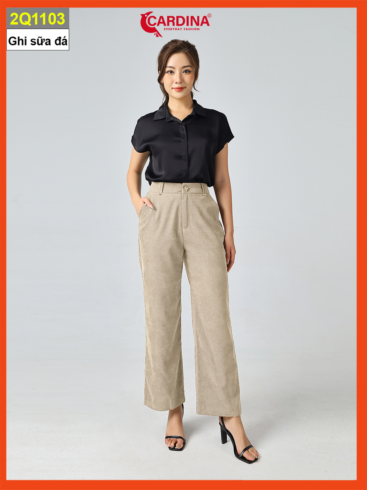 Quần Công Sở Nữ 𝐂𝐀𝐑𝐃𝐈𝐍𝐀 Chất Nhung Cao Cấp Dáng Suông Cài Khuy Có Khóa Kéo Thanh Lịch 2Q11