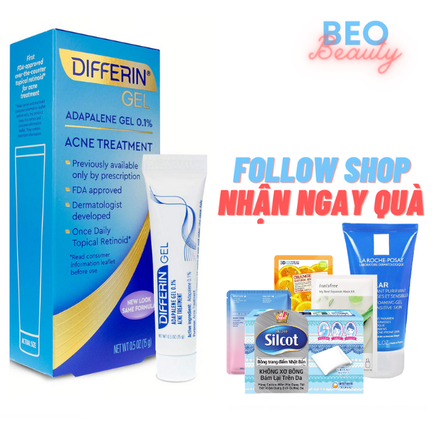 [Hcm][Bản Mỹ Có Bill] Kem Mụn Differin Gel Adapelene 0.1% Dạng Gel Mỏng Nhẹ Ngăn Ngừa Mụn