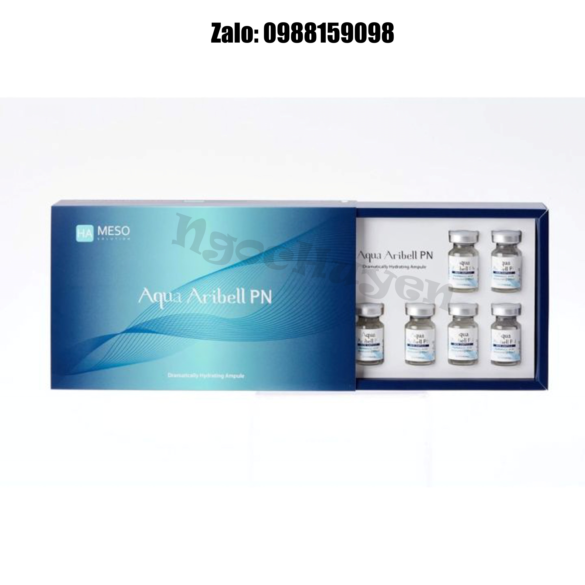 Tinh chất căng bóng da tiêm meso Cá Hồi Aqua Aribell PN - 1 hộp 10 lọ