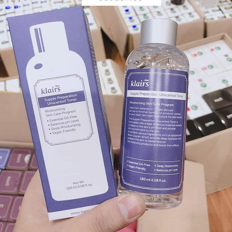 Nước Hoa Hồng Toner Klairs Màu Tím Bản Không Mùi 180Ml Cho Da Thường Và Da Nhạy Cảm