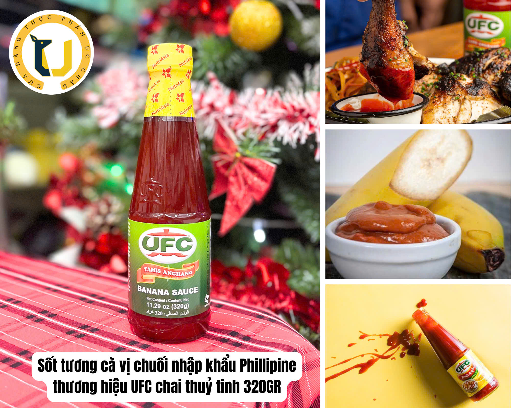 Sốt (tương) chuối ketchup nhập khẩu Phillipine Tamis Anghang BANANA SAUCE chai thuỷ tinh 320GR