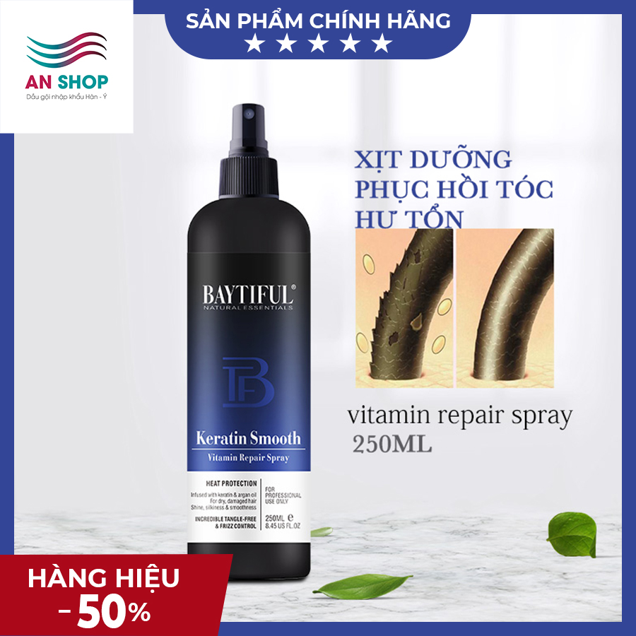 Xịt Dưỡng Tóc Collagen Xịt Tóc Keratin Sịt Dưỡng Tóc Chăm Sóc Tóc Nhuộm Uốn Tinh Chất Dưỡng Tóc Baytiful Vitamin Repair Spray 250Ml