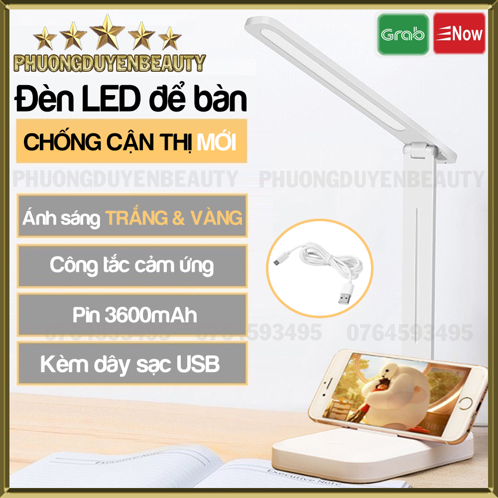 [Hcm]Đèn Để Bàn Học Tập Làm Việc (Nối Mi) Đèn Led Để Bàn Chống Cận Cảm Ứng Tích Điện - Dạng Gập