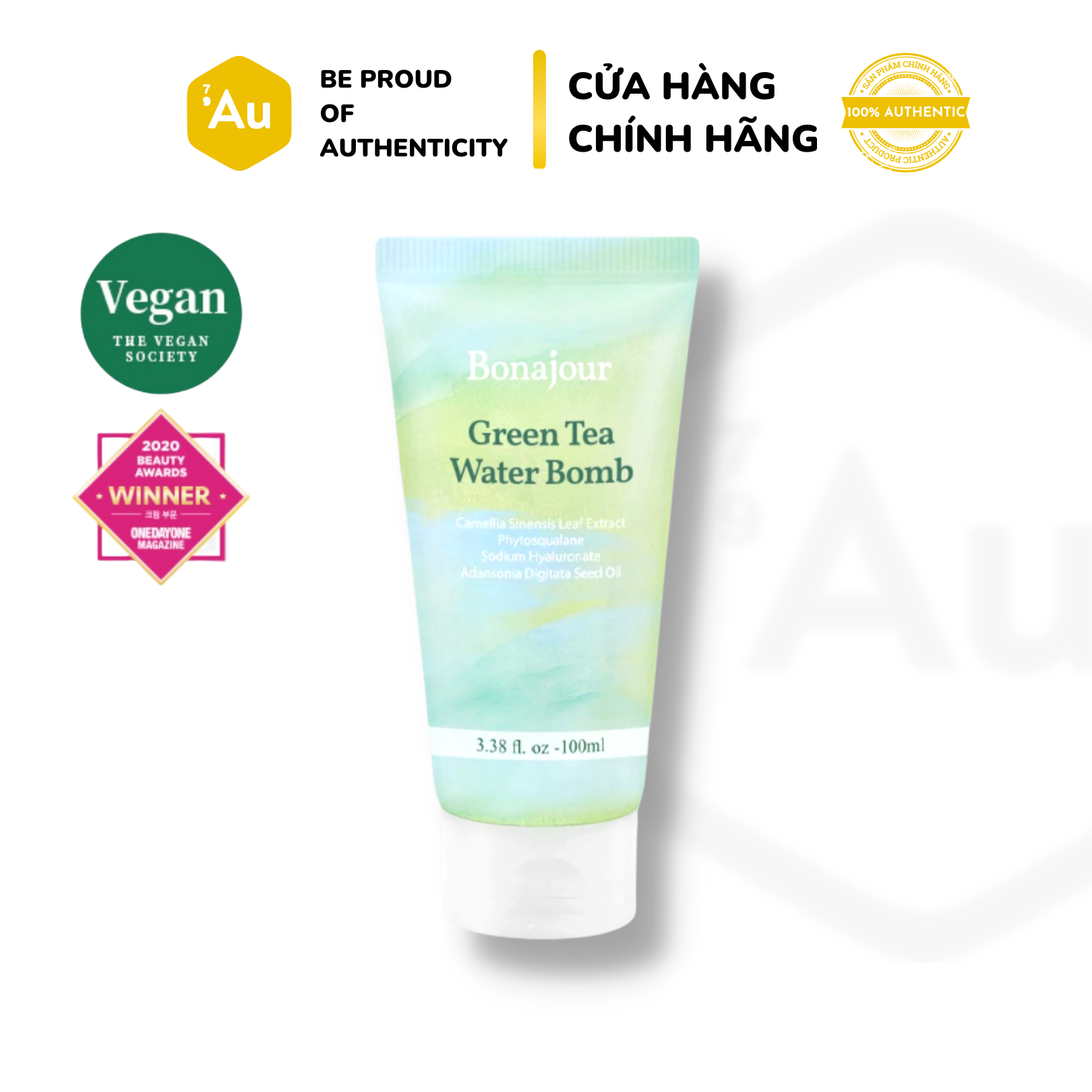 [Hàng Chính Hãng] Bonajour Green Tea Water Bomb Cream 100Ml | Kem Dưỡng Mỏng Nhẹ Chứa Trà Xanh Hỗ Trợ Cấp Nước