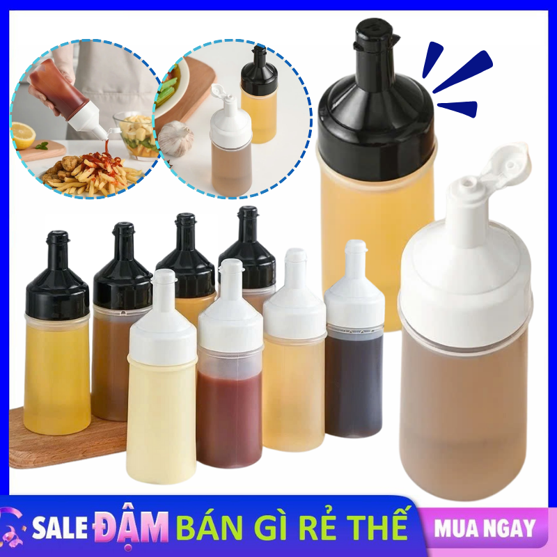 Bình Đựng Sốt Mứt Sirup Nắp Bật Bằng Nhựa Dẻo - Chai Nhựa Đựng Tương Sốt Mayonnaise 250ml 350ml - Lọ