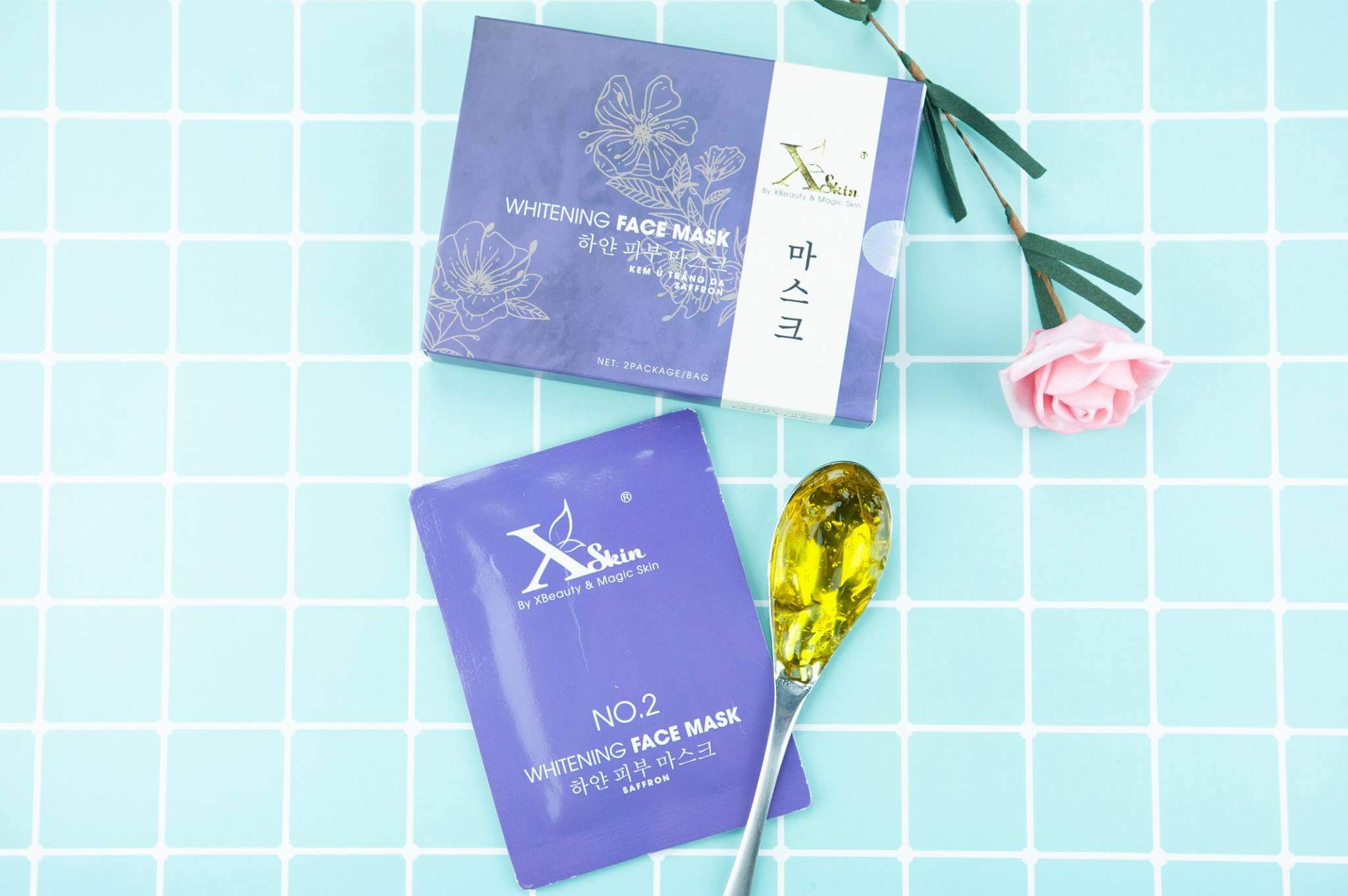 [Hcm][ Thanh Lí - Xả Lỗ] Bộ Dưỡng Trắng Da Mặt Xskin Whitening Face Mask Gồm Saffron Và Kem Ủ Trắng Giúp Da Sáng Mịn Chống Lão Hóa - An001