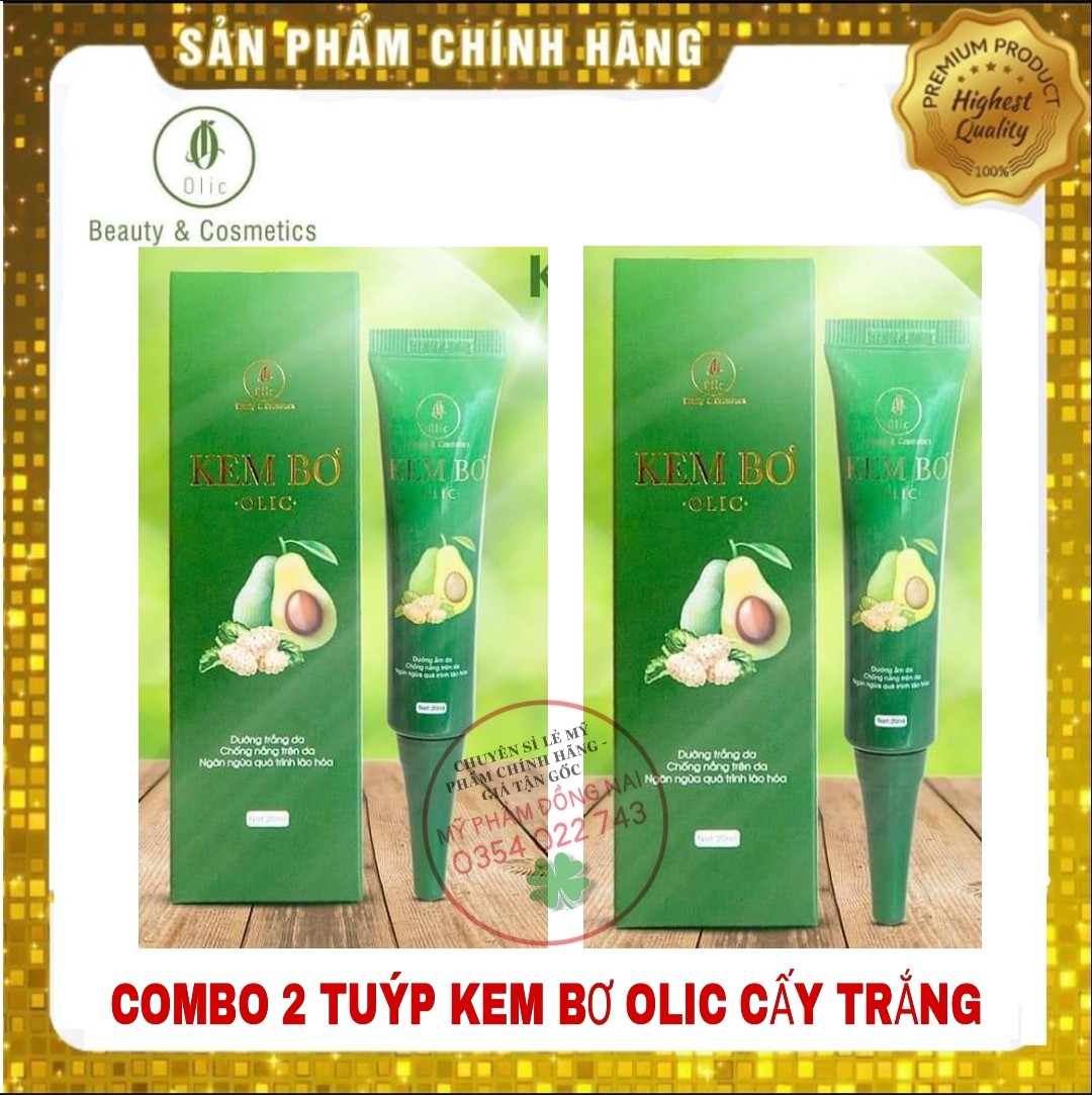 Combo 5 Kem Bơ Olic tặng kèm 1 kem Bơ Olic + 1 sữa rửa mặt Olic - cấy trắng căng bóng mịn sáng da chống nắng SPF30++