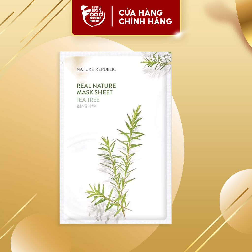 [HB GIFT] Mặt Nạ Dưỡng Ẩm Chiết Xuất Từ Thiên Nhiên Nature Republic Real Nature Mask Sheet 23ml #Tea