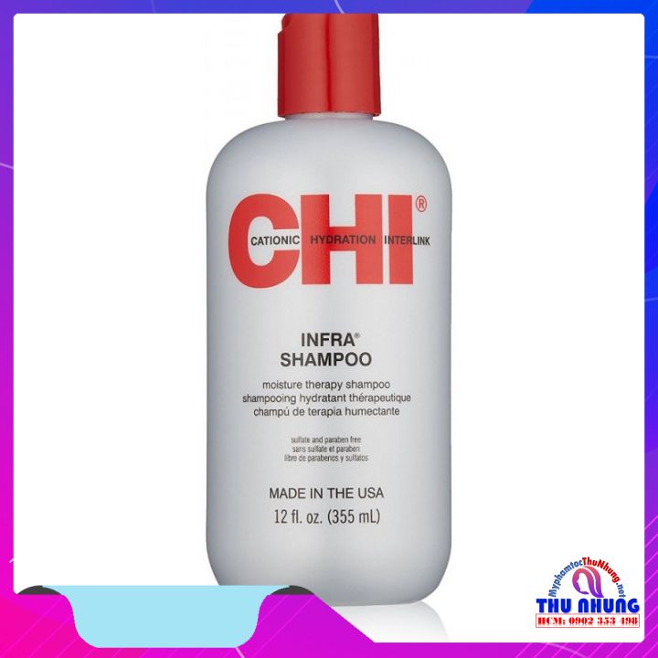 [Hcm]Dầu Gội Chi Infra Moisture Therapy Shampoo Siêu Mượt Cho Tóc Khô Hư Tổn 355Ml