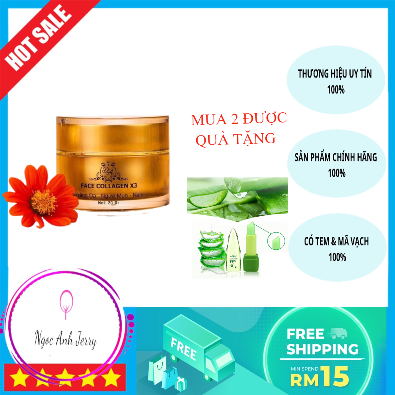 (Hàng Chính Hãng Công Ty 100% - Miễn Ship) Kem Face Collagen X3 Đông Anh (20Gam) Dưỡng Mịn Da Trắng Da Ngăn Ngừa Mụn