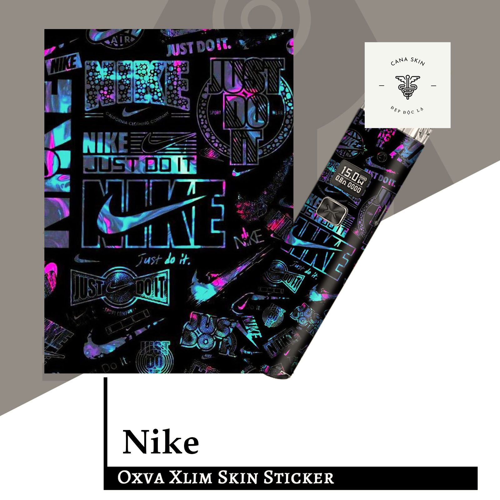 Miếng dán skin cana in hình nike cho  Xlim Pro / favostix/ xlim v2/xlim SE / Rill X / feelin...