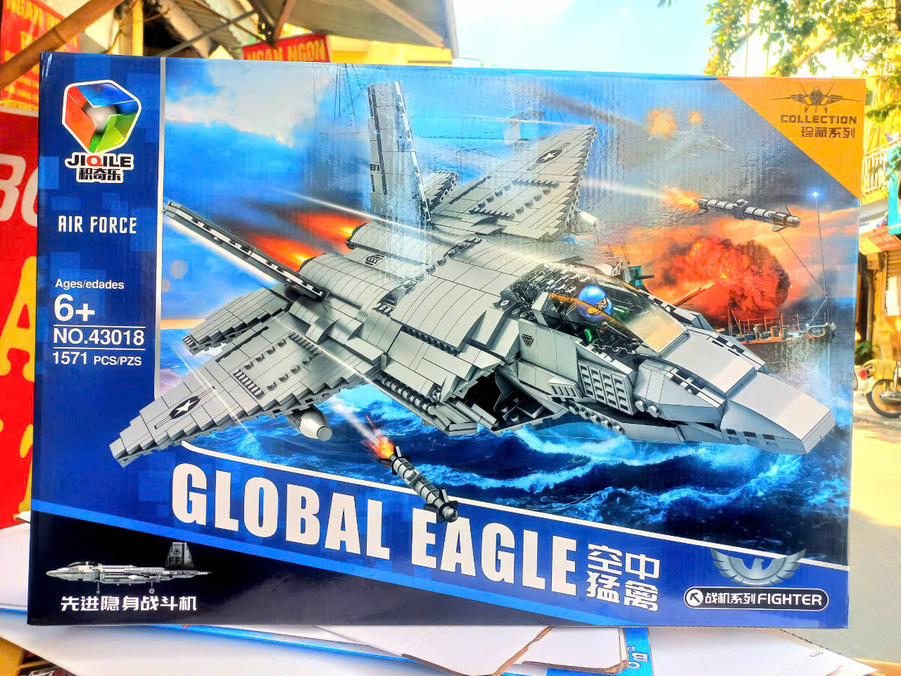 Đồ chơi lắp ráp JIQILE Air Force 43018 - Lắp Ghép Mô Hình Máy Bay F-22 + 1571 mảnh