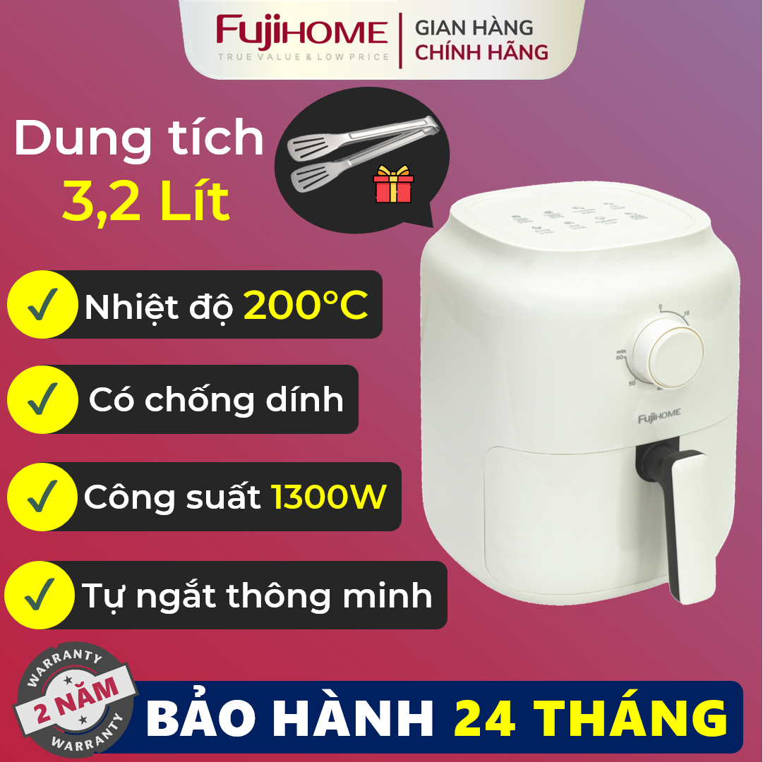Nồi chiên không dầu 32 Lít Nhập khẩu FUJIHOME tự ngắt có chống dính lò chiên không dầu 1 người