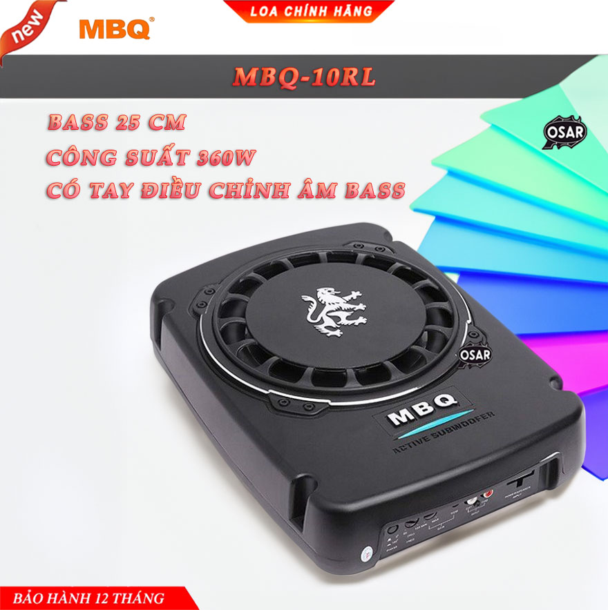 Loa sub gầm ghế ô tô sư tử MBQ 10RL - Loa siêu trầm 10 - Công suất 360W - Điều chỉnh âm thanh Bass r