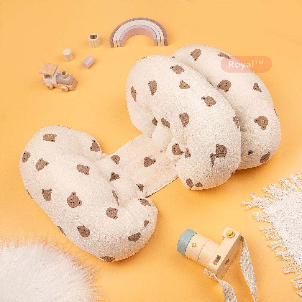 Chặn Bầu Cánh Tiên 3 Gối Royal Gối phụ kê đỡ bụng tựa lưng cho mẹ bầu Bebi123shop