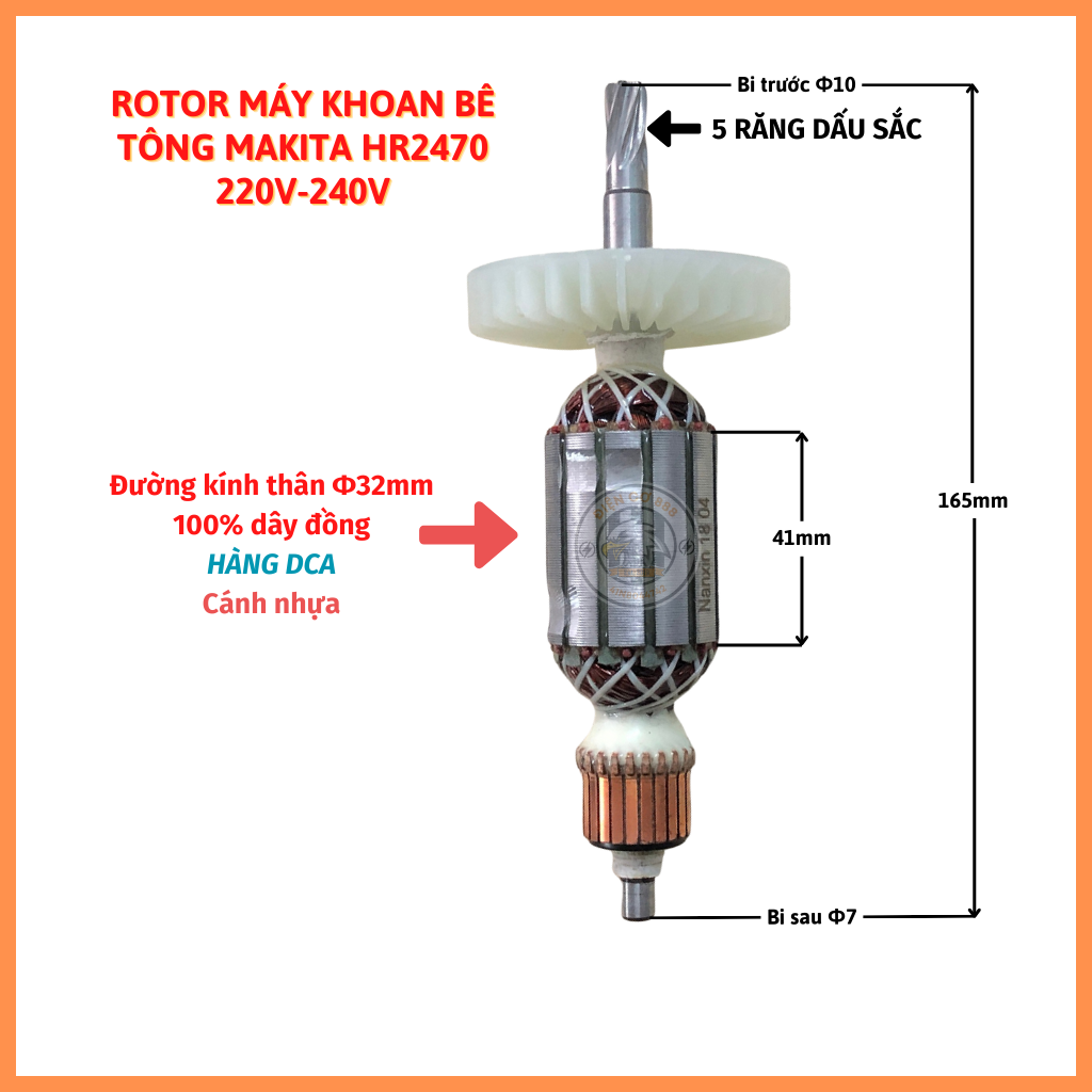 Rotor khoan MAKITA HR2470 HR2460 220V - Tặng chổi than