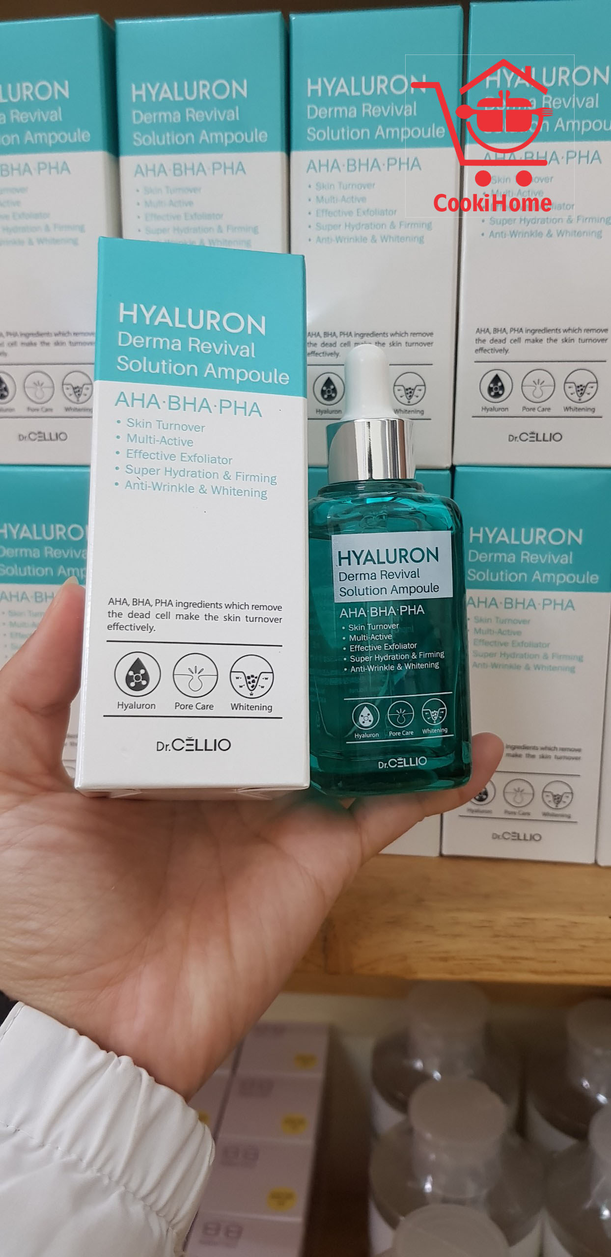 Tinh Chất Serum Dưỡng Trắng & Dưỡng Ẩm & Chống Nhăn Dr.cellio Hyaluron Derma Revival Solution Ampoul