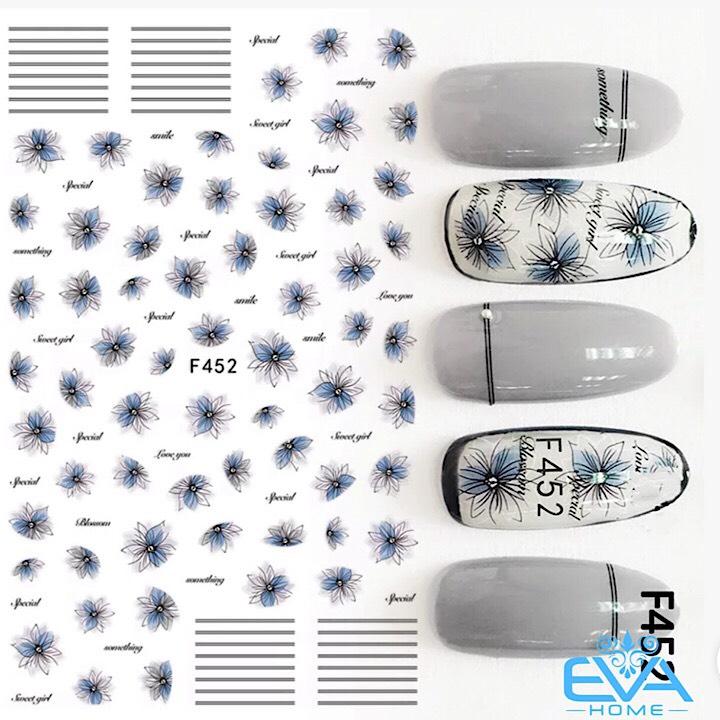 [Hcm]Miếng Dán Móng Tay 3D Nail Sticker Tráng Trí Hoạ Tiết Bông Hoa F452