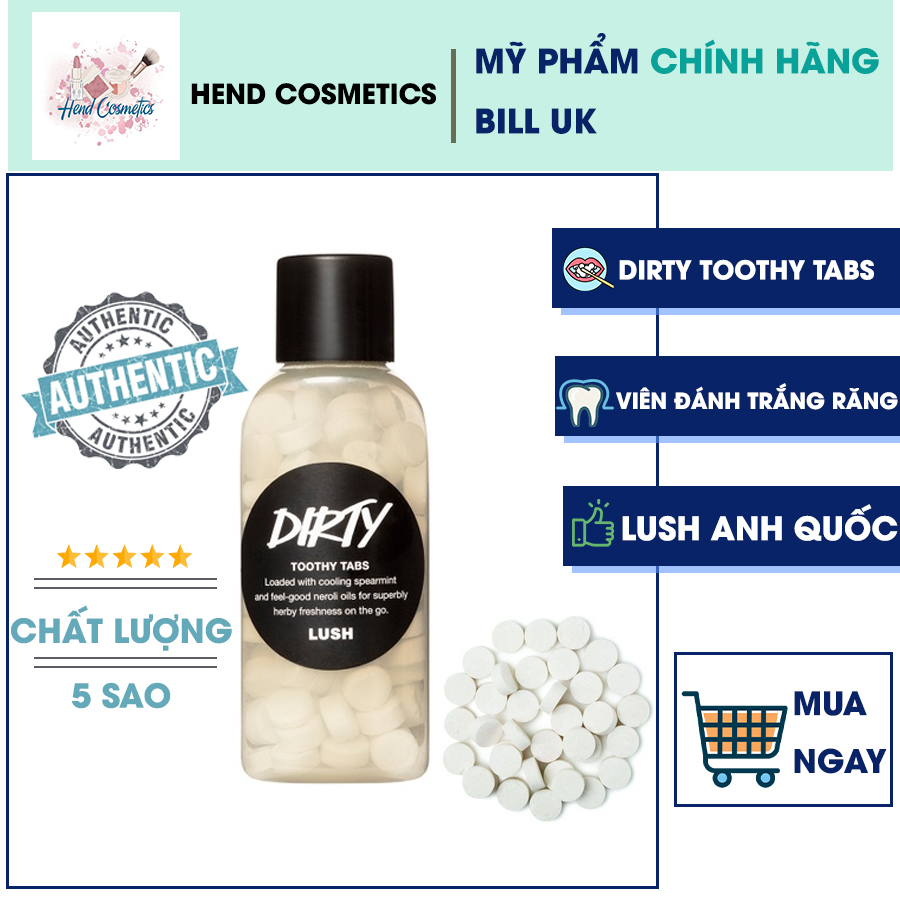 Viên Đánh Trắng Răng Lush - Dirty Toothy Tabs