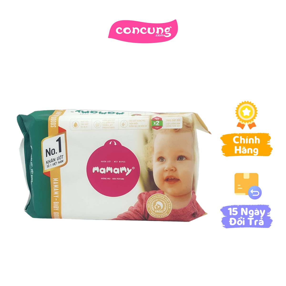 Khăn ướt Mamamy 30 tờ không mùi