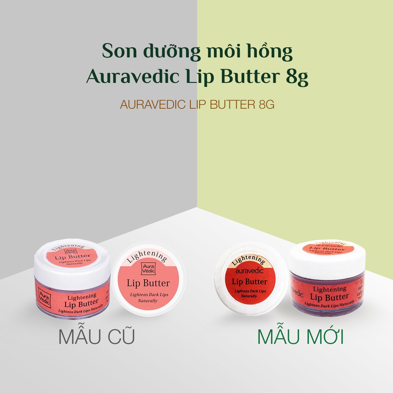 [HCM]Son Dưỡng hồng môi Auravedic Lightening Lip Butter 8g – Date 05.2022