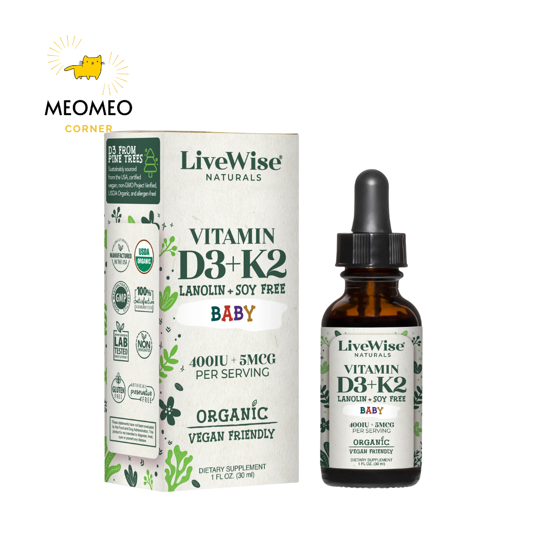 Vitamin D3+K2 D3K2 Livewise / OMEGA 3-DHA Livewise / D3 tinh khiết D3 thuần cho bé