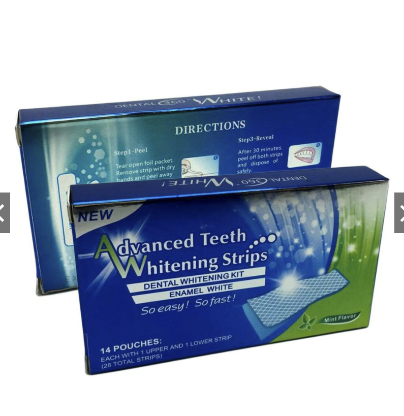 (Chính Hãng) Miếng Dán Trắng Răng Whitening Strip Advanced ) Liệu Trình Dưỡng Trắng Răng Hiệu Quả An Toàn (Hộp 7 gói – 14  Miếng Dán)