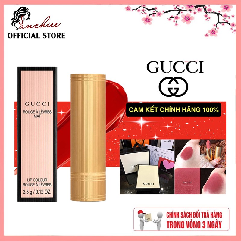 Chính Hãng Son Gucci Matte/Satin. chất son lì hoàn hảo siêu mịn che được hết các khuyết điểm của môi