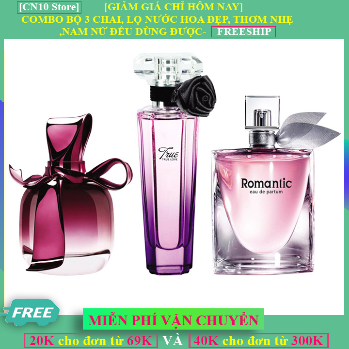 [HCM][GIẢM GIÁ ĐÚNG 1 NGÀY]-Combo Bộ 3 Chai Nước Hoa 75ml-Thơm Nhẹ Giá Rẻ - Nam Nữ Đều Dùng Được-Món Qùa Tặng Ý Nghĩa - CN10 Store