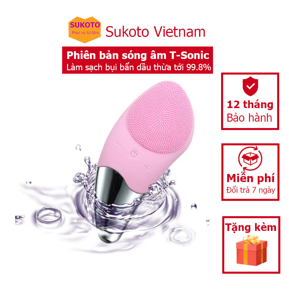 Máy Rửa Mặt Sonic Facial Brush - Loại Bỏ 99.5% Bã Nhờn Da Mặt Sáng Mịn - Sukoto Vietnam
