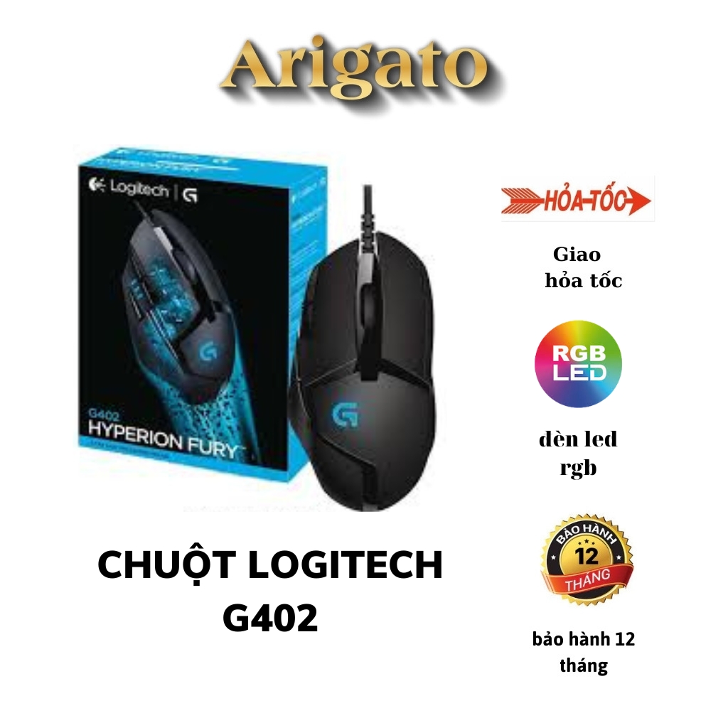 Chuột game có dây Logitech G402 OEM Hyperion Fury FPS Theo dõi tốc độ cao 8 nút lập trình.Chuột G402