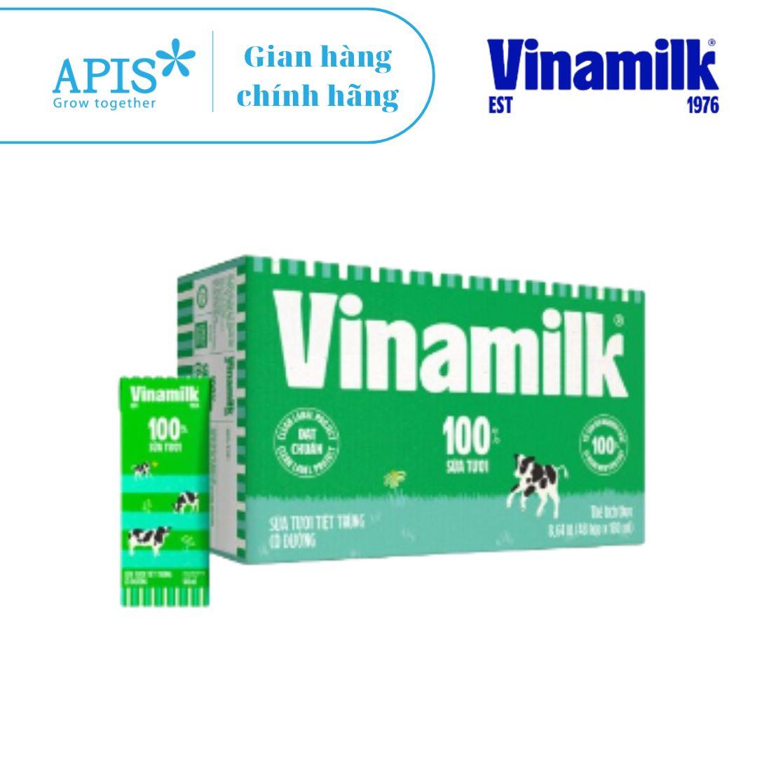 1 Thùng 48 Hộp Sữa Tươi Tiệt Trùng Có Đường Vinamilk 180ml/ hộp