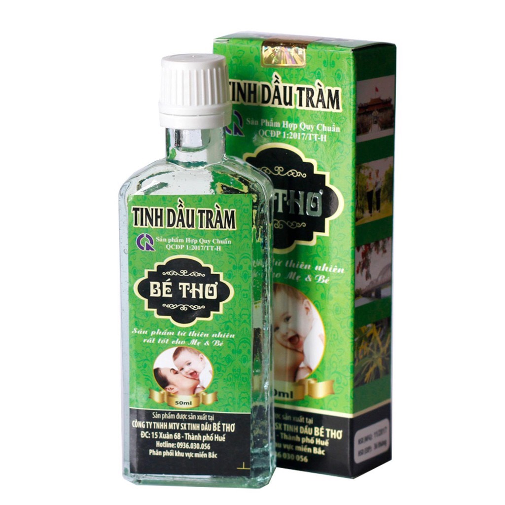 (Chính hãng tem Cty) Tinh dầu tràm Bé Thơ chai xanh 100ml 50ml dầu tràm Huế cho bé yêu