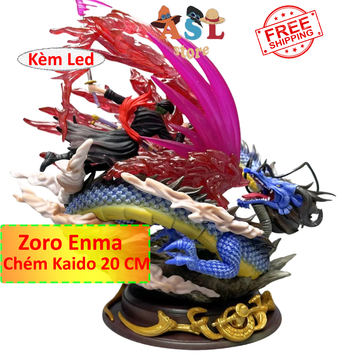 Mô Hình One Piece Zoro Enma đại chiến kaido rồng - cao 20  - box khác mô hình - ASL Store mô hình
