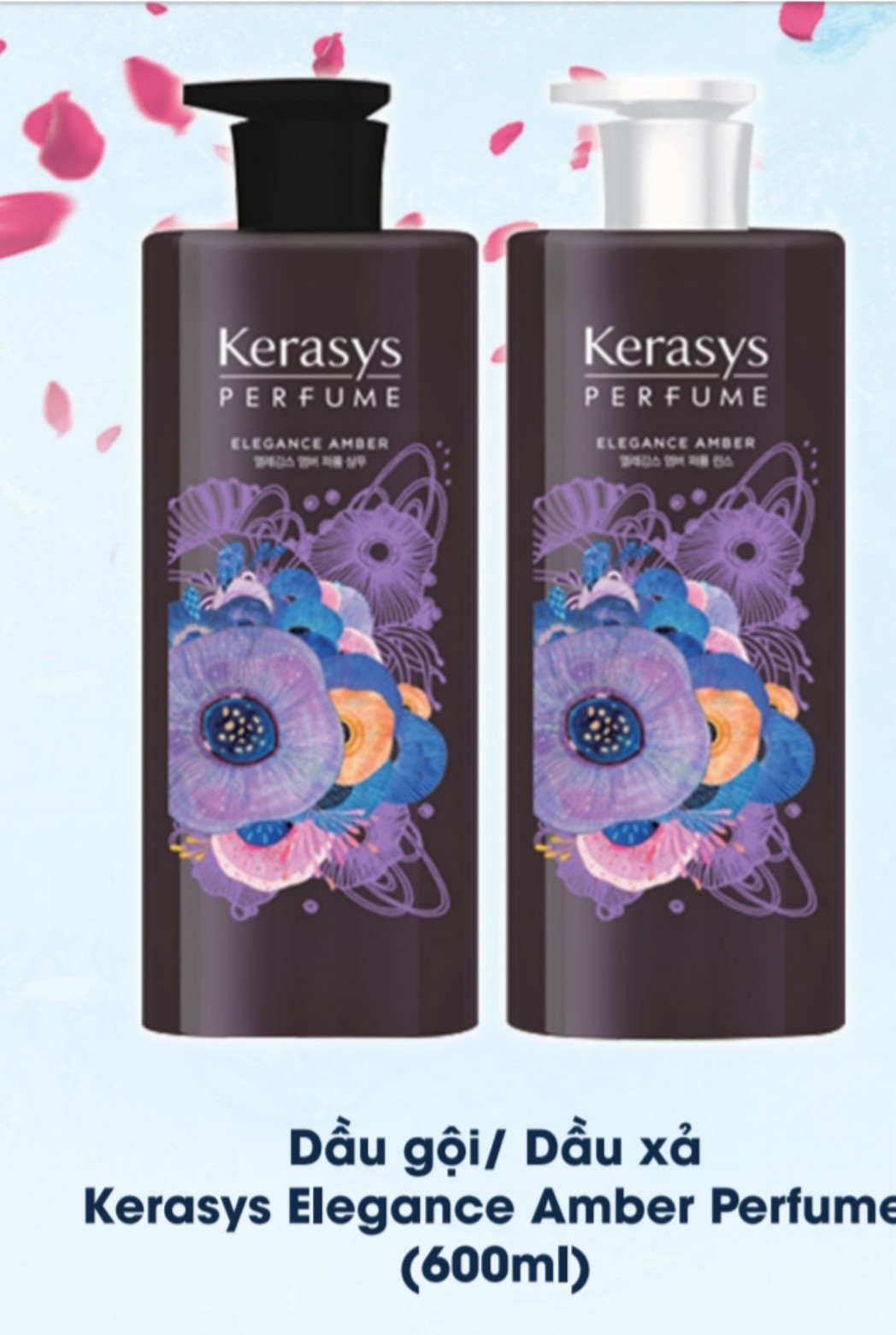 Cặp Gội Xả Kerasys Nước Hoa Hương Elegance Amber Hàn Quốc 2X600Ml - Violet Và Diên Vĩ