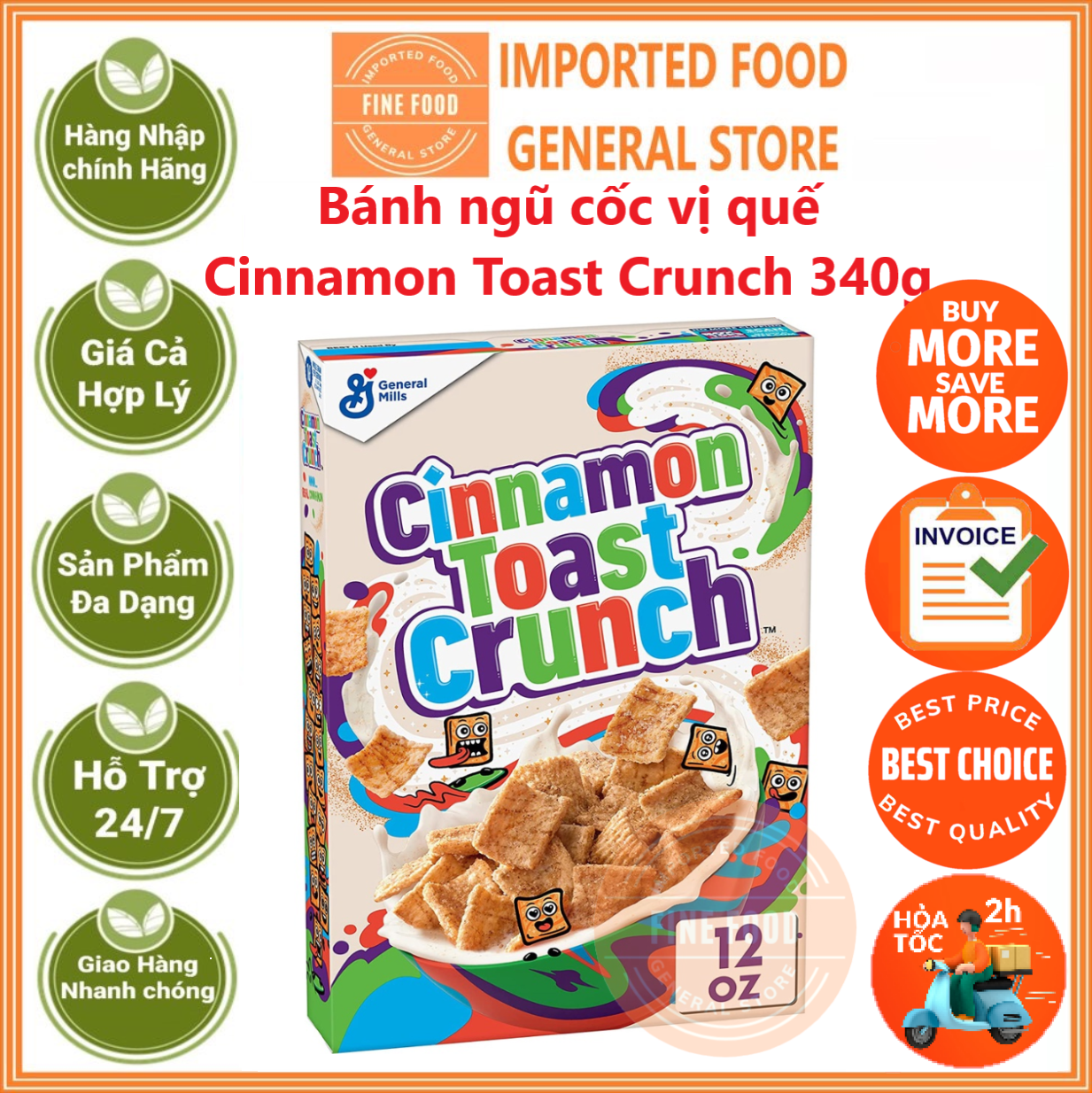 Original Cinnamon Toast Crunch Breakfast Cereal 340g