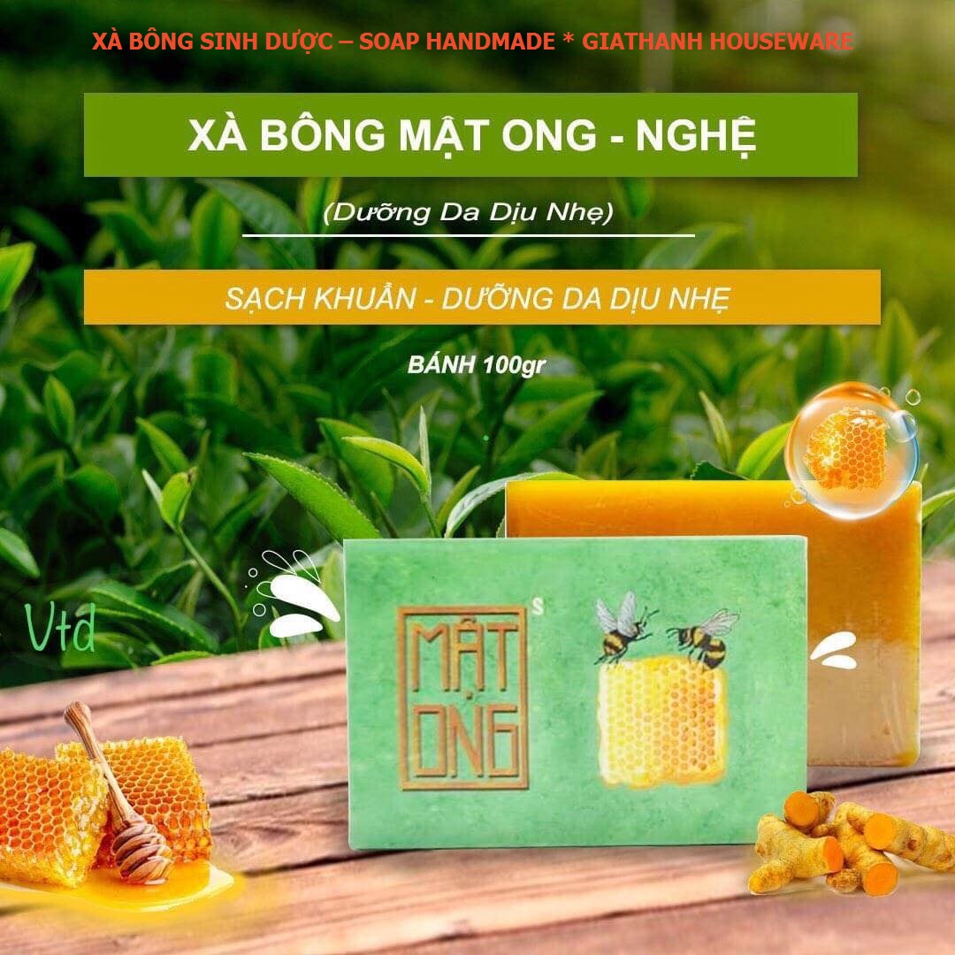 [Hcm]Xà Bông Sinh Dược Mật Ong?? Xà Bông Cục Handamde?? Giúp Khử Trùng Kháng Khuẩn Kháng Viêm Điều Tri Mụn Hiệu Quả Bánh 100Gr Hương Mật Ong Nhẹ Nhàng Làm Sạch Da Dưỡng Da Dịu Nhẹ Có Thể Dùng Cho Da Mặt