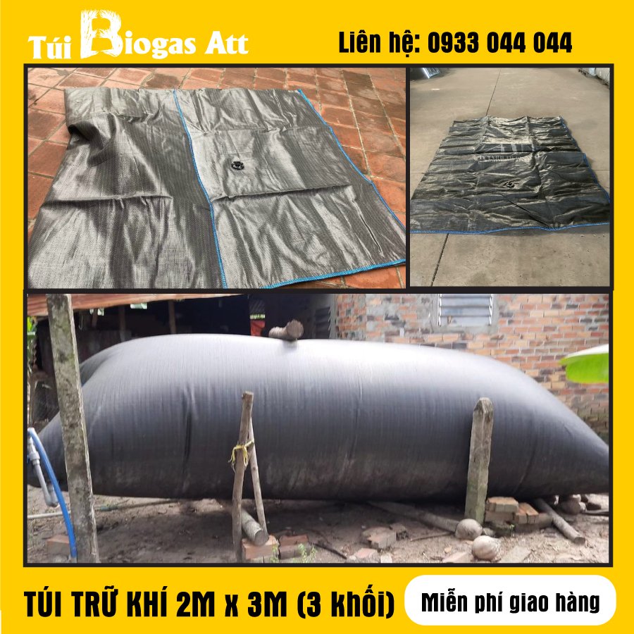 TÚI TRỮ KHÍ BIOGAS 2 lớp (2m x 3m). Trữ khí gas đun nấu thoải mái