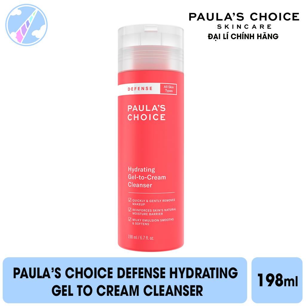 [Hcm]Sữa Rửa Mặt Dịu Nhẹ Tăng Sức Đề Kháng Cho Da Paulas Choice Defense Hydrating Gel To Cream Cleanser 198Ml