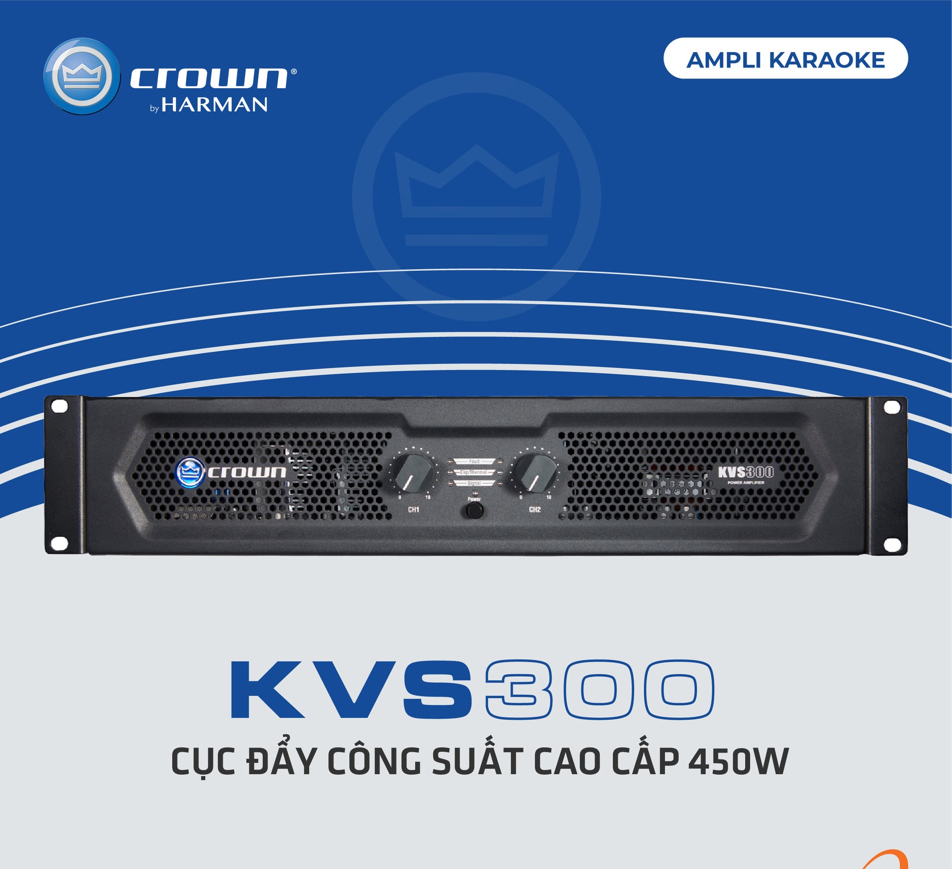 [HCM]CỤC ĐẨY CÔNG SUẤT CROWN KVS 300 HÀNG CHÍNH HÃNG BASA0 CÔNG NGHỆ CLASS AB