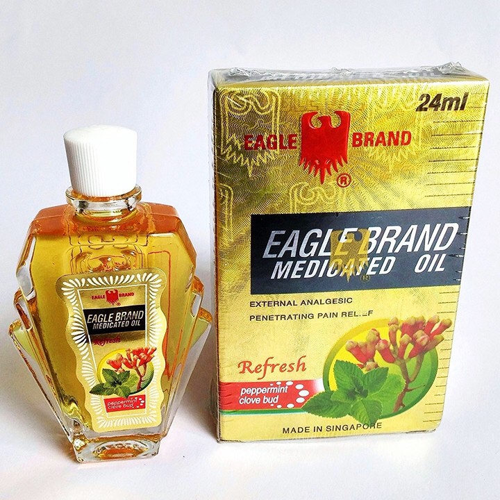 [Hcm]Dầu Gió Vàng Con Ó [Bạc Hà Nụ Đinh Hương] Eagle Brand [Mỹ] 24Ml