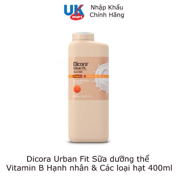 Sữa Dưỡng Thể Dicora Urban Fit Vitamin B Hạnh Nhân & Các Loại Hạt 400Ml