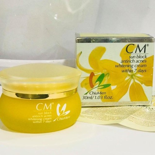 [Hcm]Kem Dưỡng Trắng Da Ngừa Mụn Chống Lão Hóa Da Cm - Chiu Mien Sun Block White Cream Within 7 Days 30Ml - 6617
