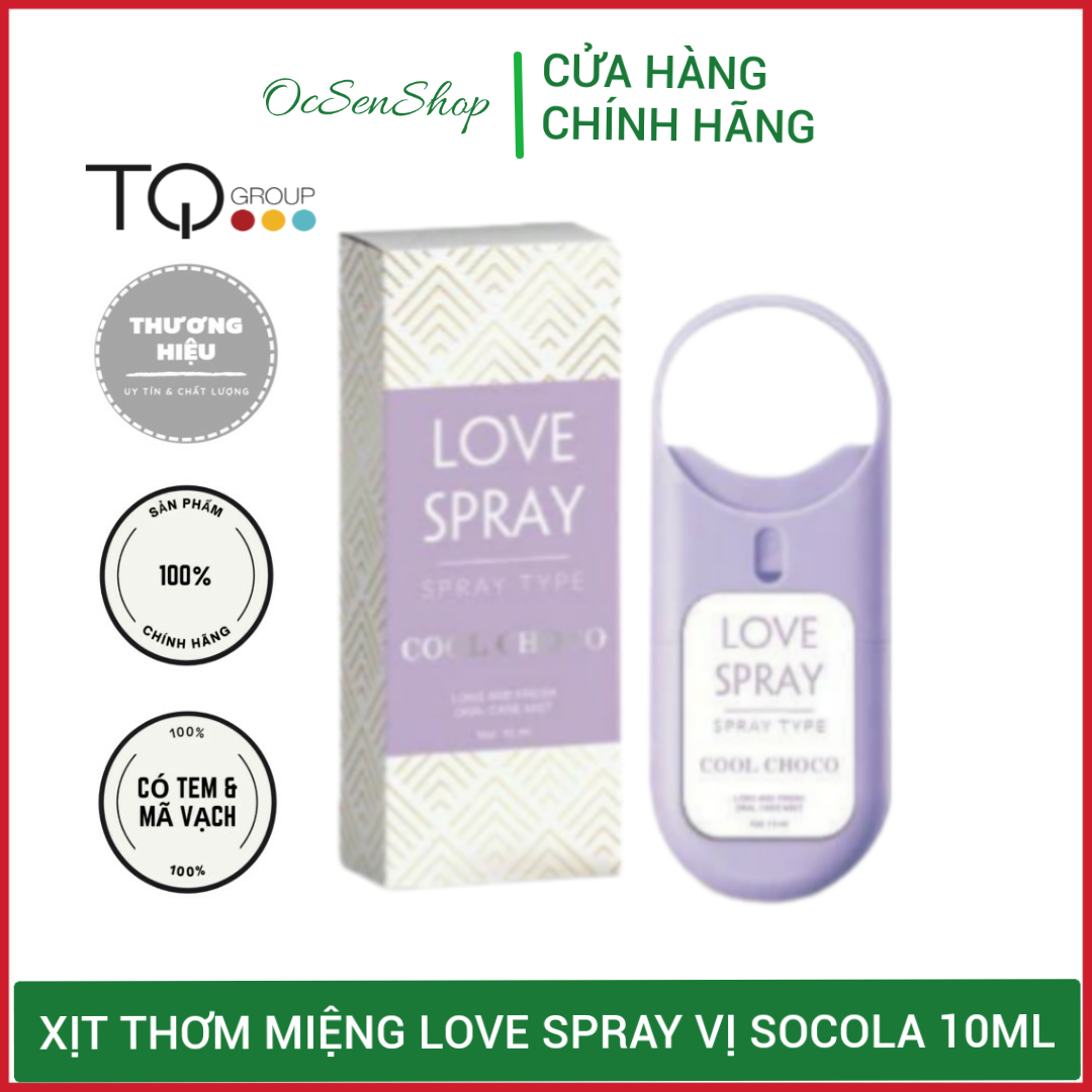 Xịt Thơm Miệng Love Spray The Mát Hương Chocolate 10Ml