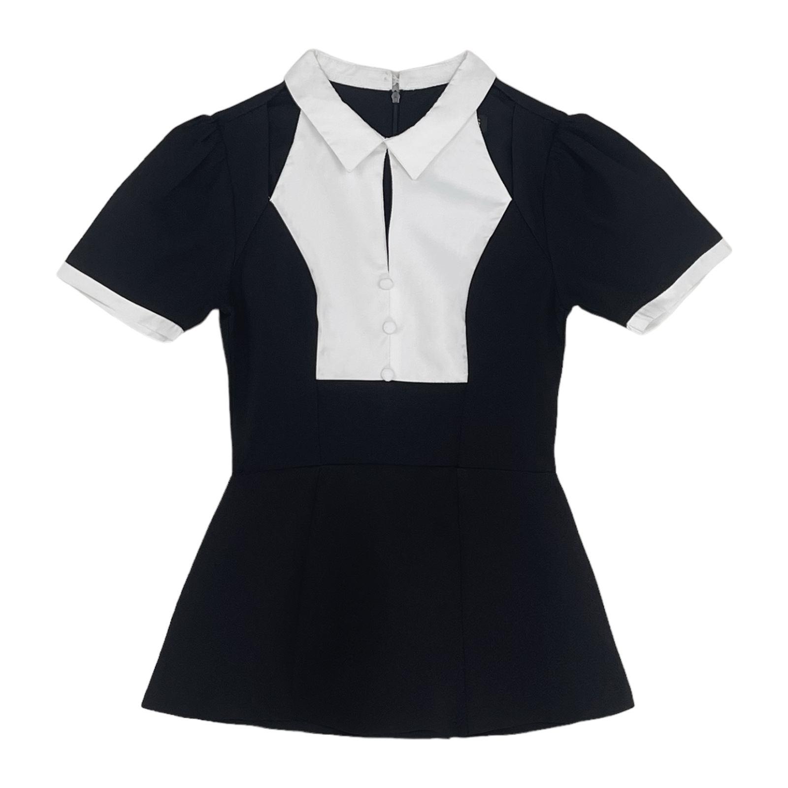 Áo Kiểu Dự Tiệc Form Peplum Phối Thân Tay Ngắn Chất Cotton Lạnh BBSTORE’S -A3923A