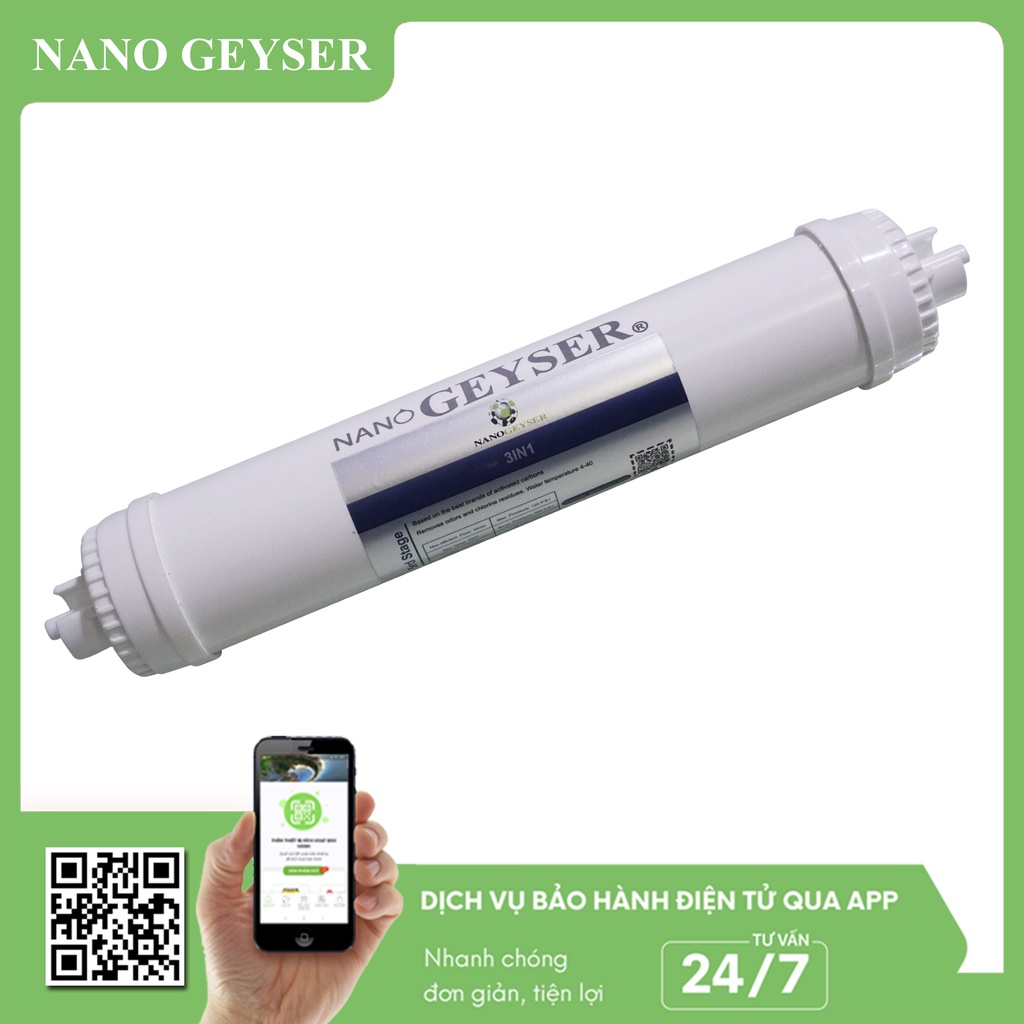 Bộ 5 lõi 45678 dùng cho máy lọc nước công nghệ NANO Lõi T33 3IN1 Maifan Nano Silver Hydrogen