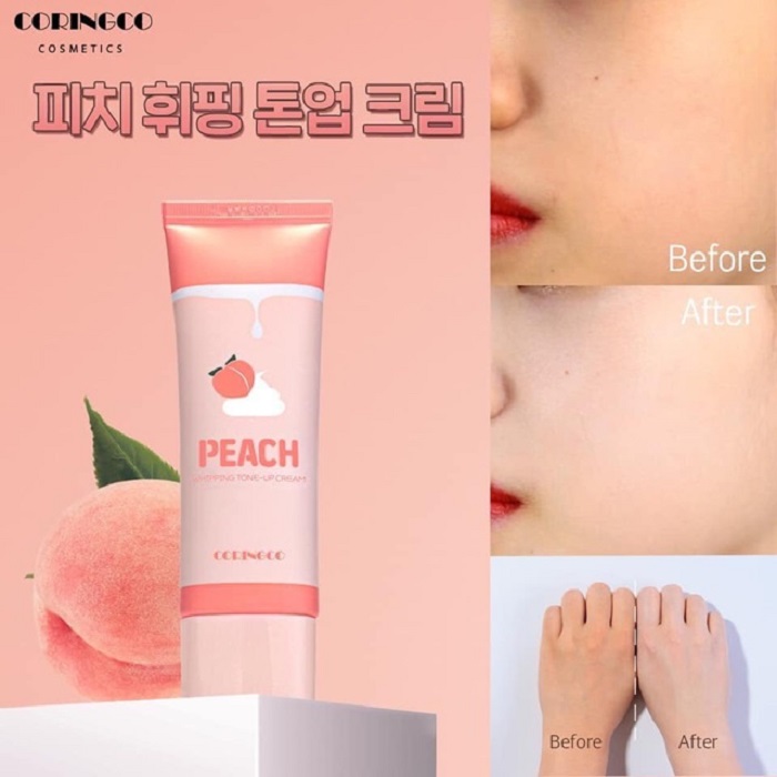 [Kem Đào] Dưỡng Ẩm Nâng Tông Da Trắng Hồng Coringco Peach Whipping Tone - Up Cream [Macco] - Hàng Chính Hãng