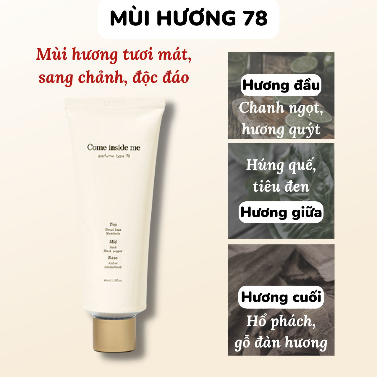 Nước Hoa Khô Come Inside Me Nước Hoa Nữ Thuần Chay Hương Thơm Nhẹ Nhàng Sang Trọng 40ml - BABICOS